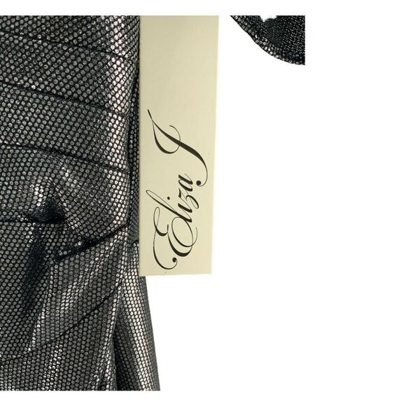Eliza J Dress Womens Size 10 Formal Metallic Shimmer Butterfly Sleeves Maxi NEW - Picture 10 of 12